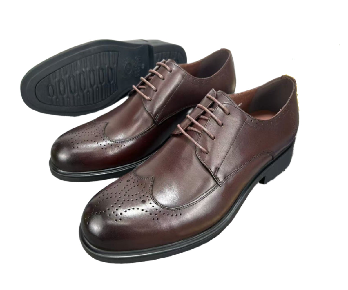 Premium Lace Up Gentle Shoes-Coffee Brown