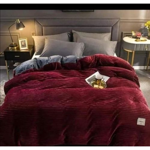 4 Piece Coral Duvet Set-Maroon.