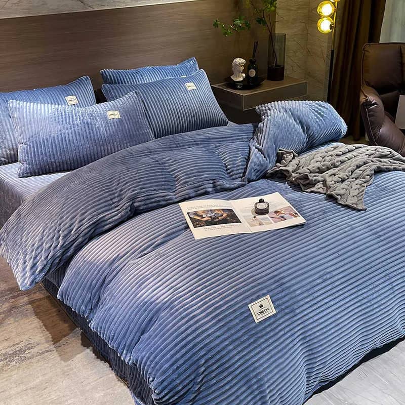 4 Piece Coral Duvet Set-Grey