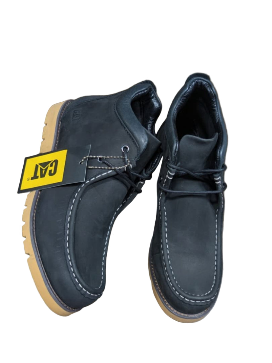 CAT Leather Shoes-Black.
