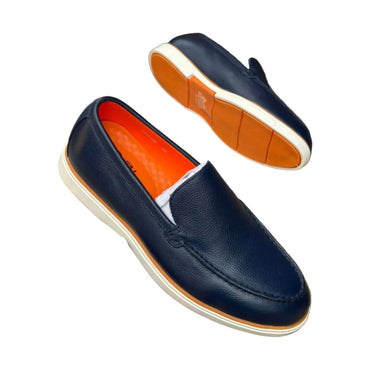 Slipon Leather Shoes-Navy Blue