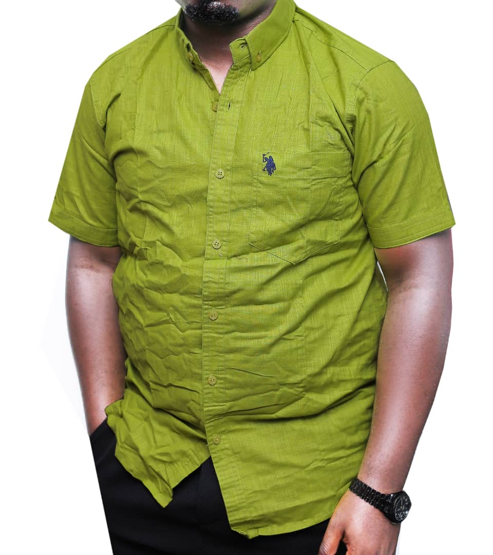 Durable & Quality Linen ShortSleeved Shirt-Light Green