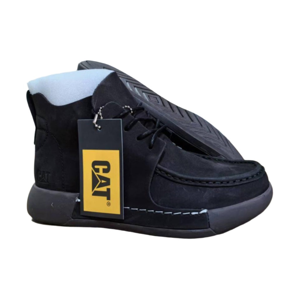 Casual Leather Sued Shoes-Black