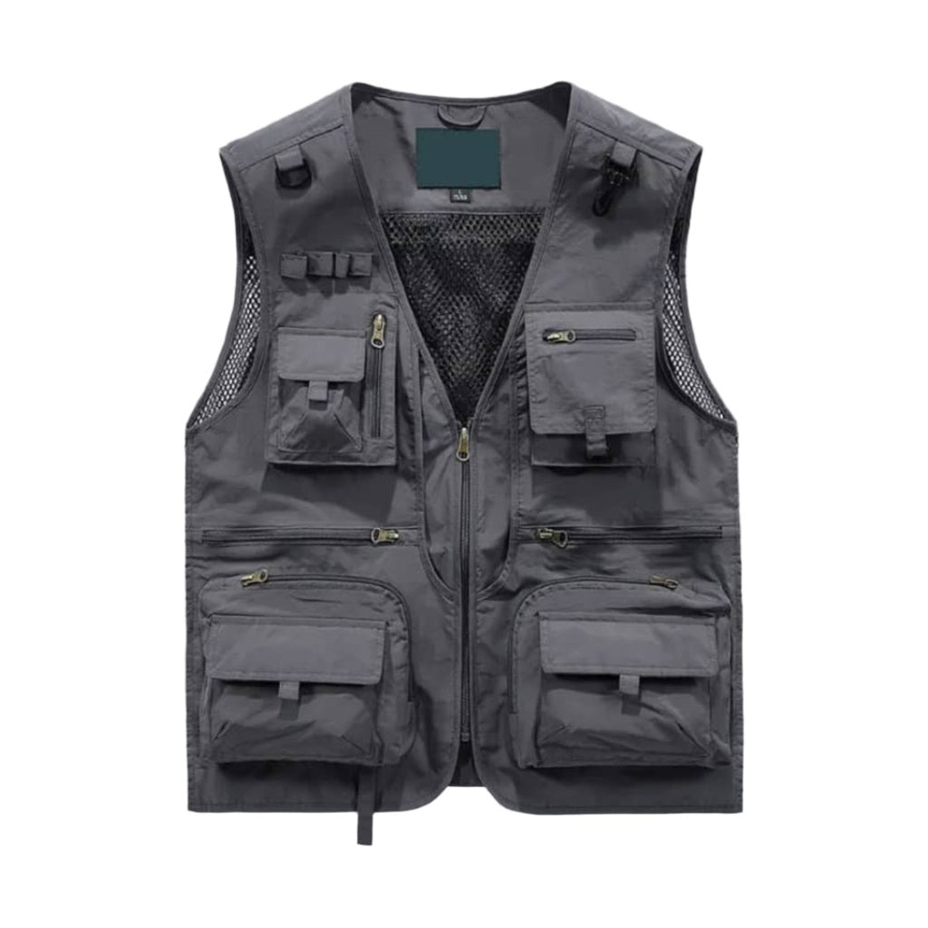 Armless Tactical Jacket-Grey