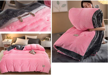 4 Piece Coral Duvet Set-Pink