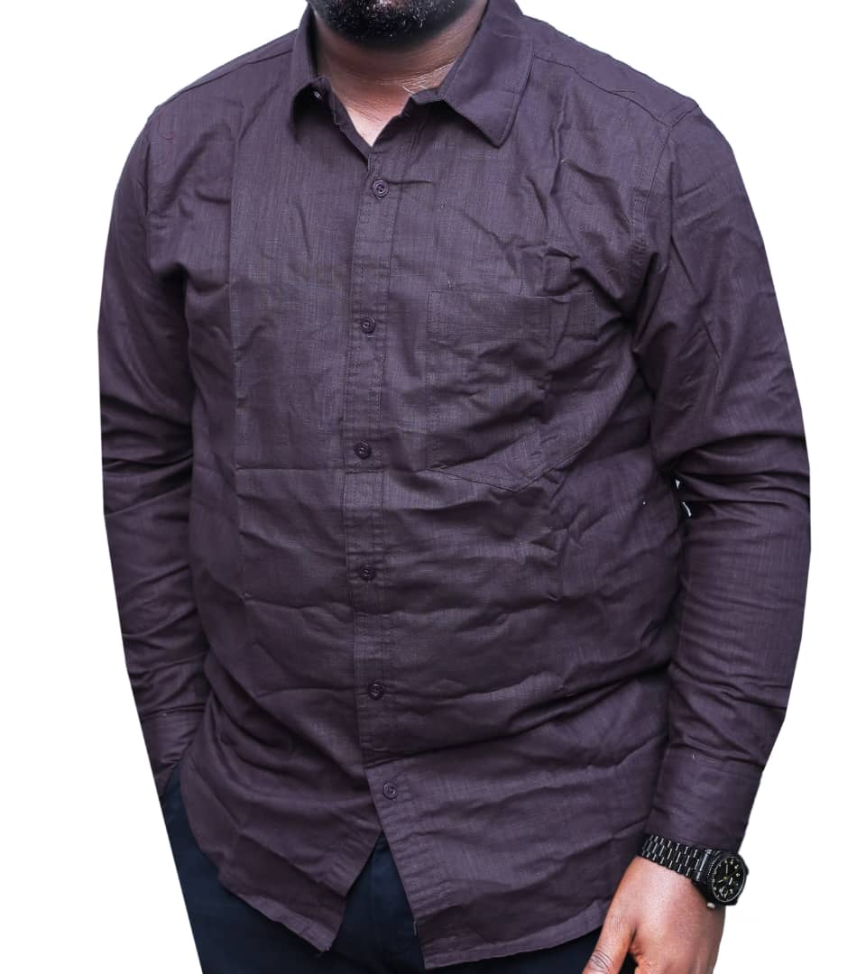 Durable And Quality Long Sleeve Linen Shirt-Purple