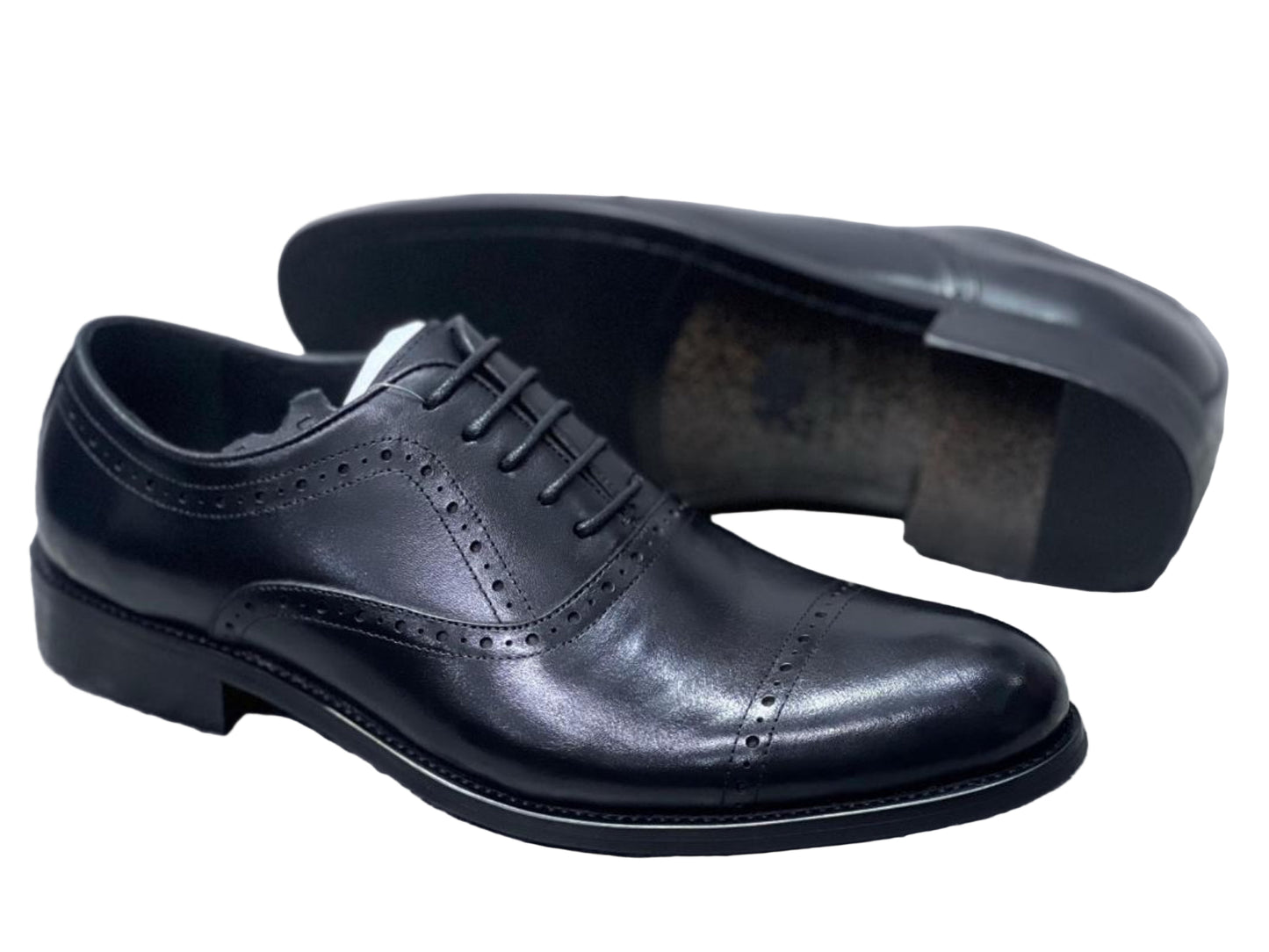 Gentle Lace Leather Shoes-Black