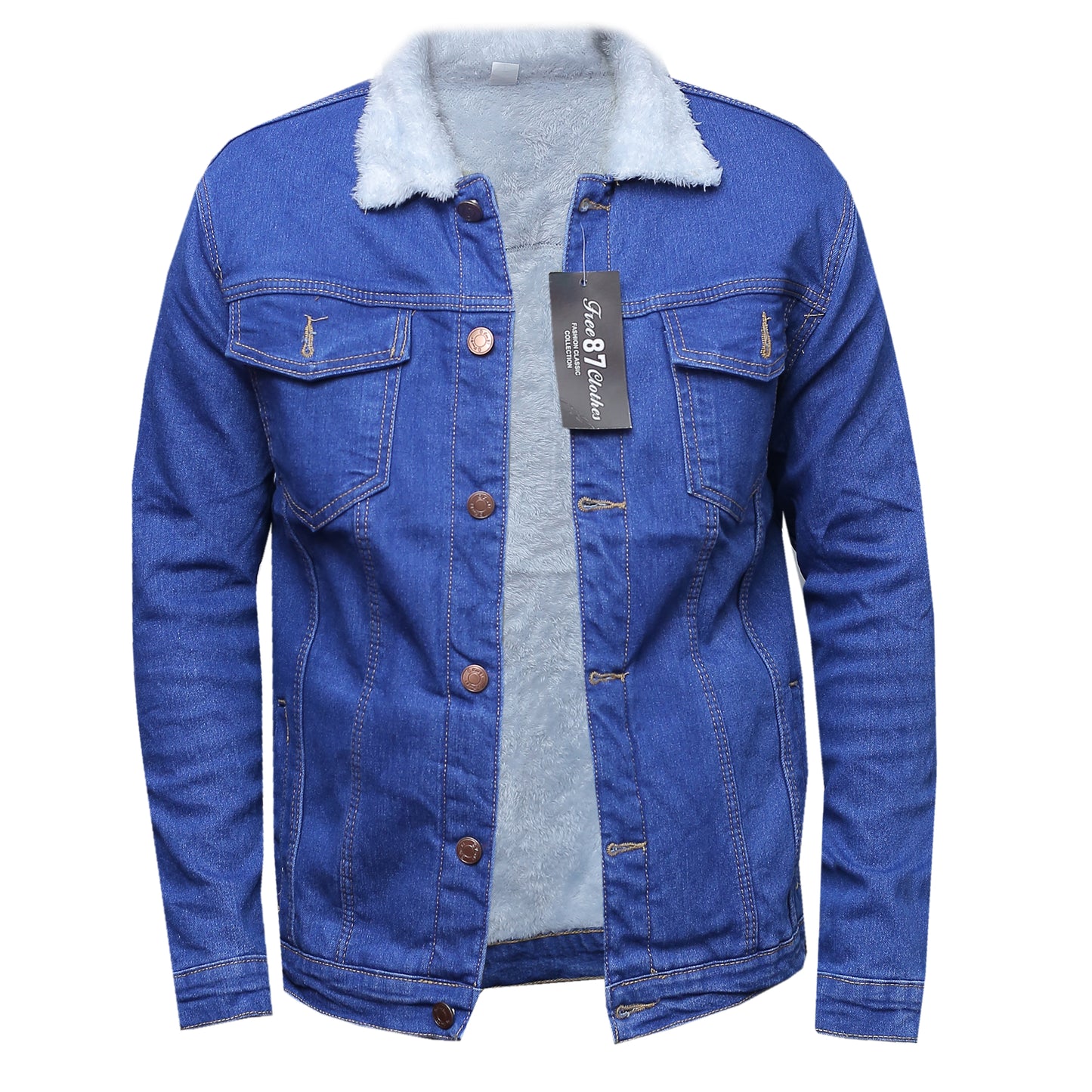 Denim Woolen Jean Jacket - Blue