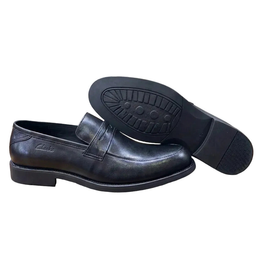 Quality And Durable Leather Shoes-Black