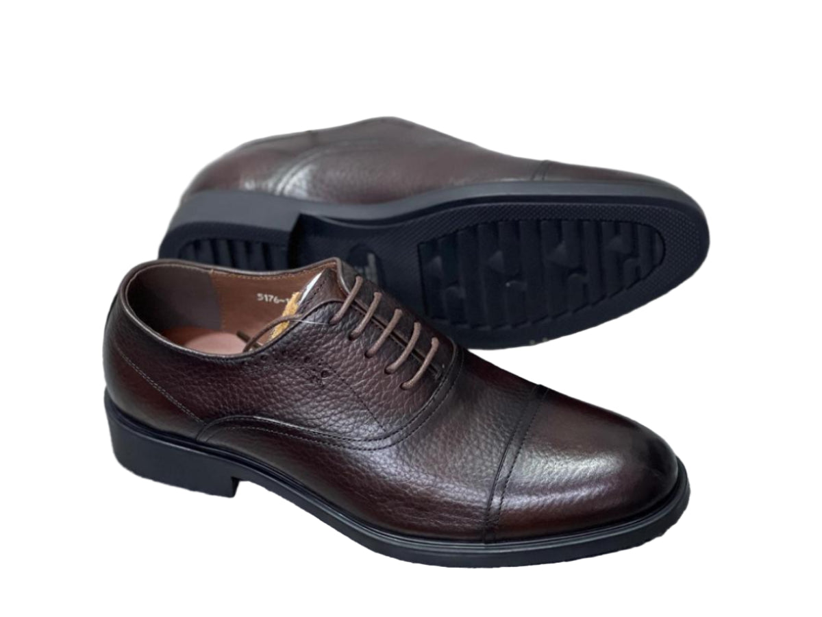 Gentle Leather Lace Shoe-Coffee Brown