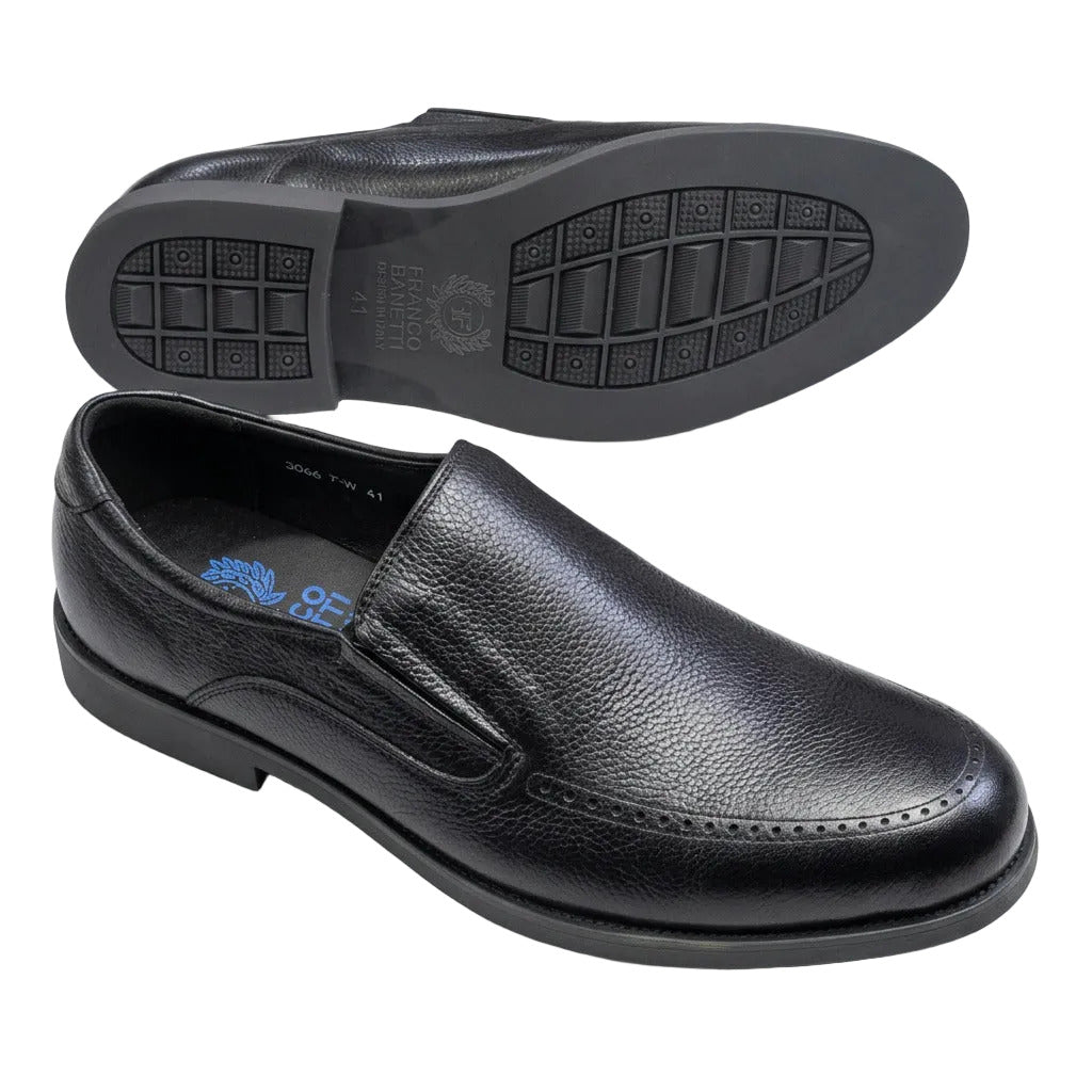Durable Quality Leather Shoes-Black
