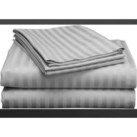 Stripped Cotton Bedsheets-Gray