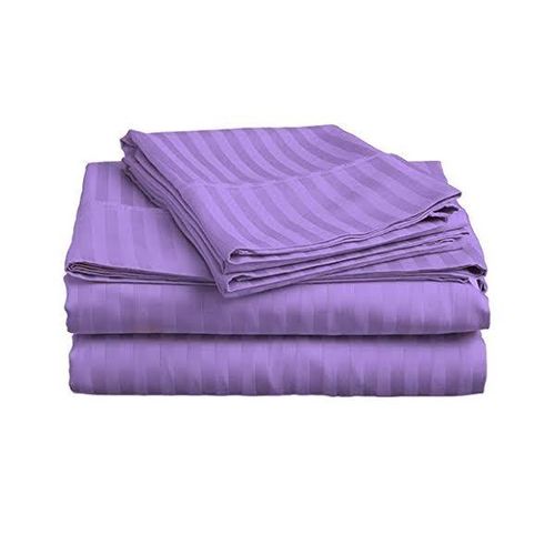 Cotton Striped Bedsheets - Purple