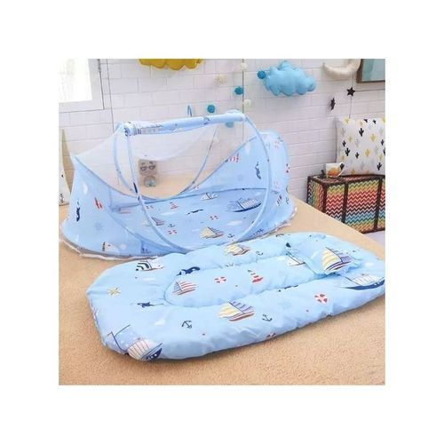 Foldable Baby Mosquito Net With Bed-Blue