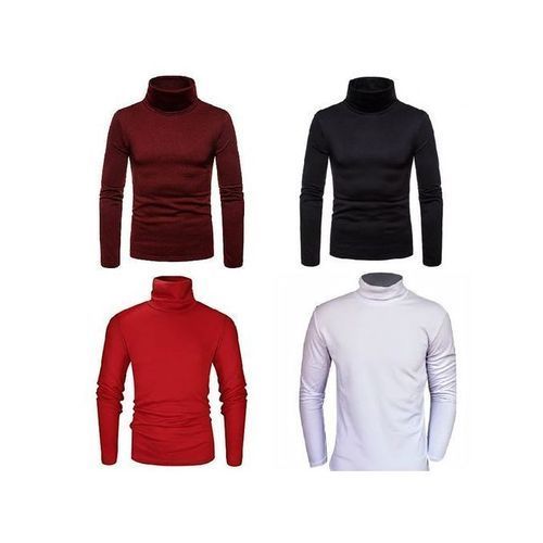 Pack Of 4Mens Long Neck Sleeved T-Shirt -Red, Black, White and Maroon