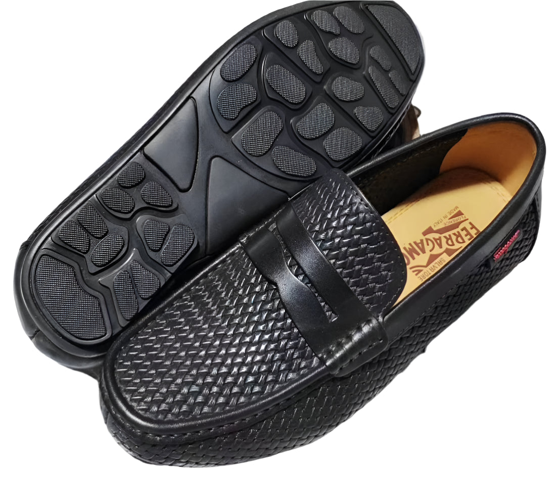 Men's Genuine Leather Sheos-Black