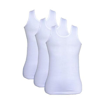 Yarrison Men's  Cotton Vests 3 In 1 - White