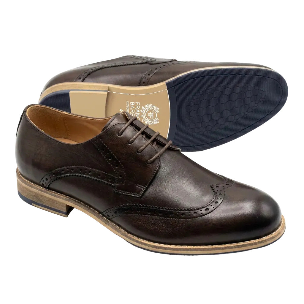 Quality Lace-Up Leather Shoes-Coffee Brown