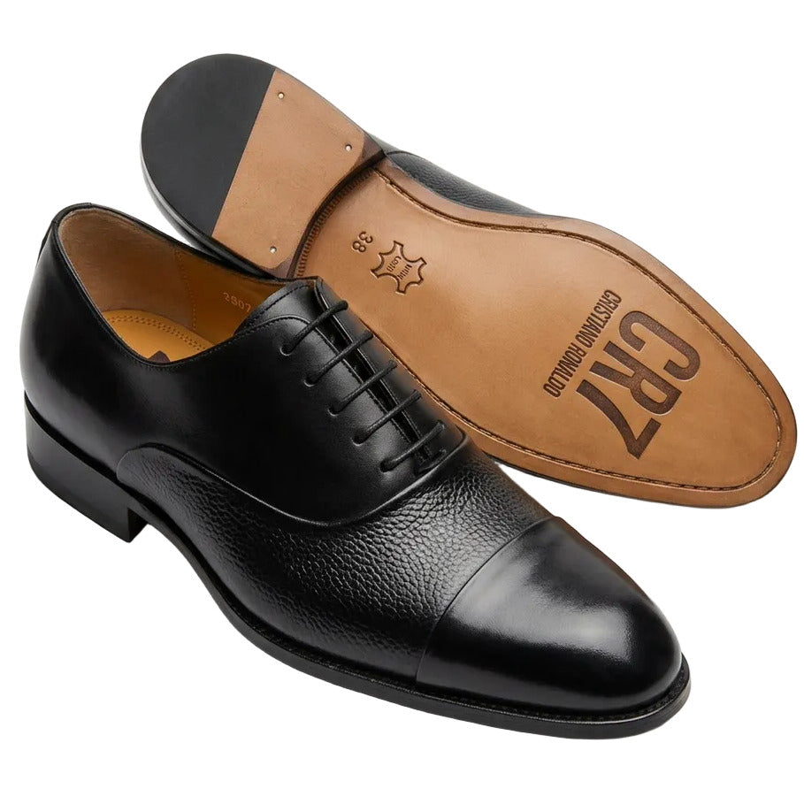 Durable Quality Lace-Up Leather Shoes-Black