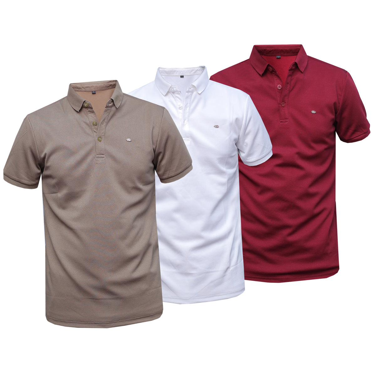 Pack Of 3 Cotton Tshirts Brown White & Maroon
