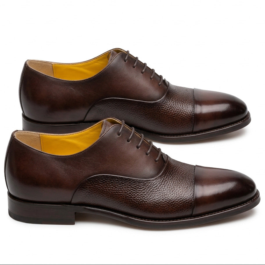 Superior Quality Lace-up Leather Shoes-Coffee Brown