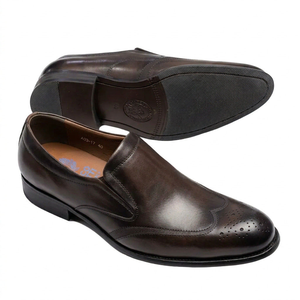 Modern Classic And Quality Leather Shoes-Coffee Brown