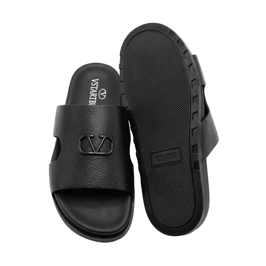 Quality & Classic Leather Sandal-Black