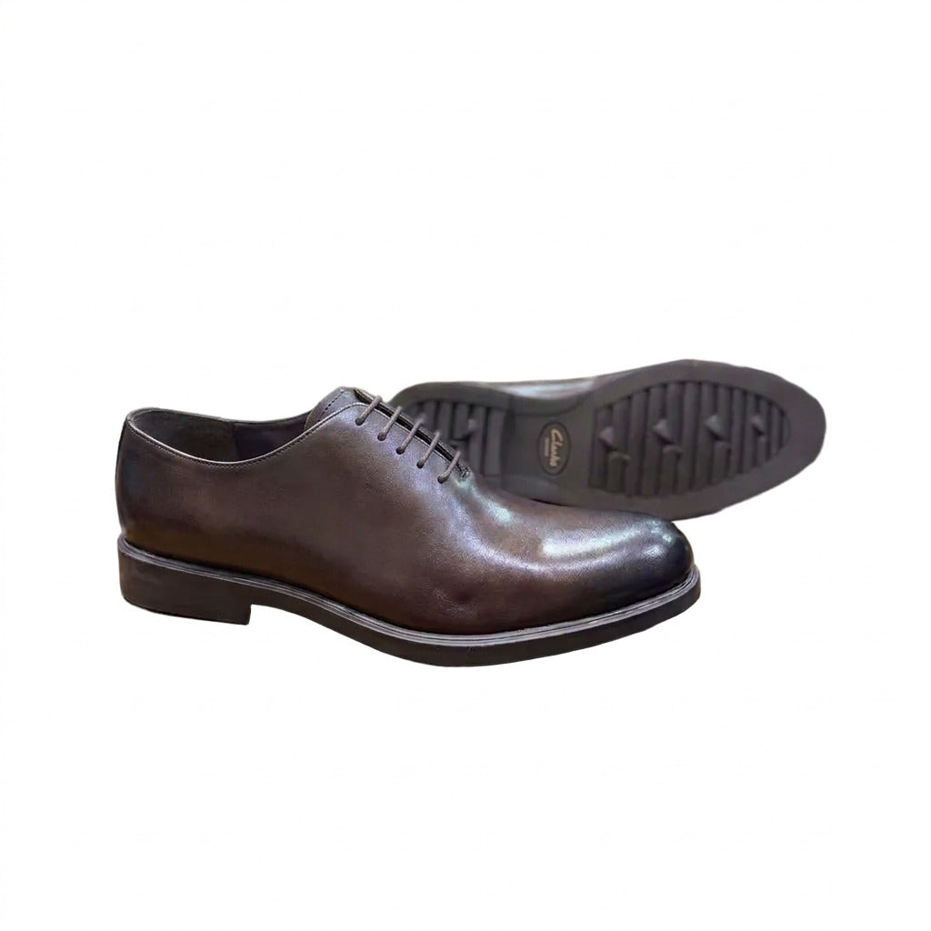 Durable Quality Lace -Up Leather Shoes-Coffee Brown