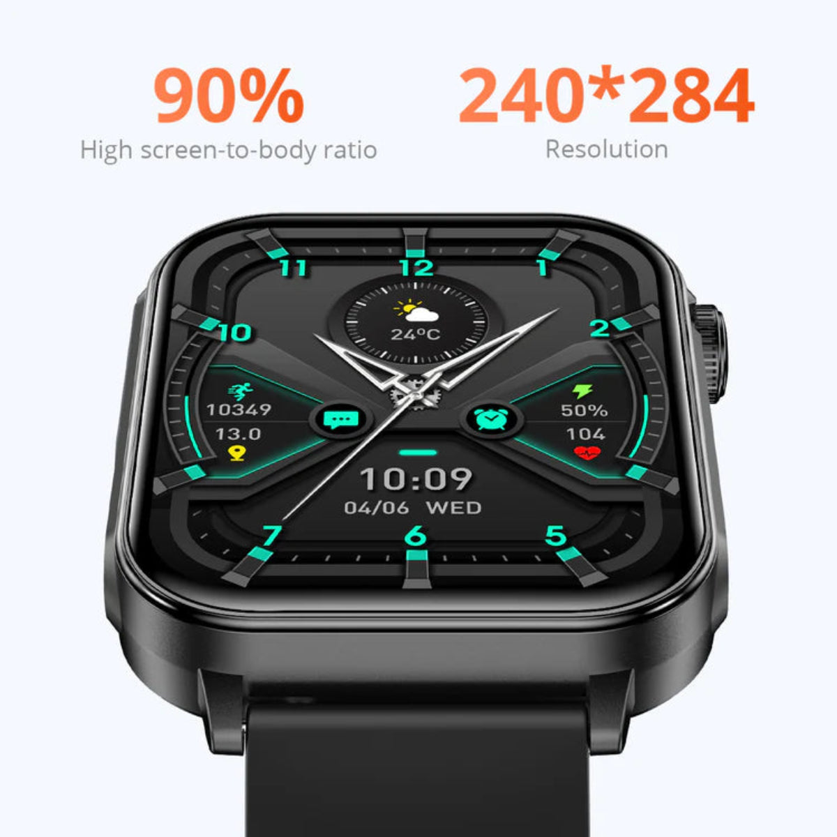 Double Strap Colmi Smart Watch - Black