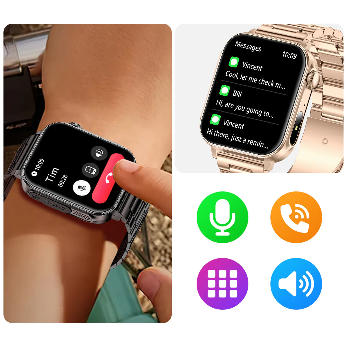 Double Strap Colmi Smart Watch - Black
