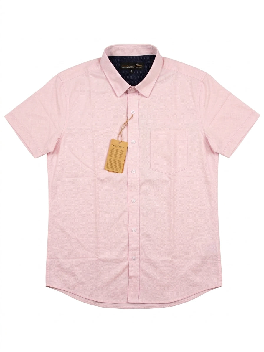 Classic and quality Short-Sleeved Cotton Shirt-Pink