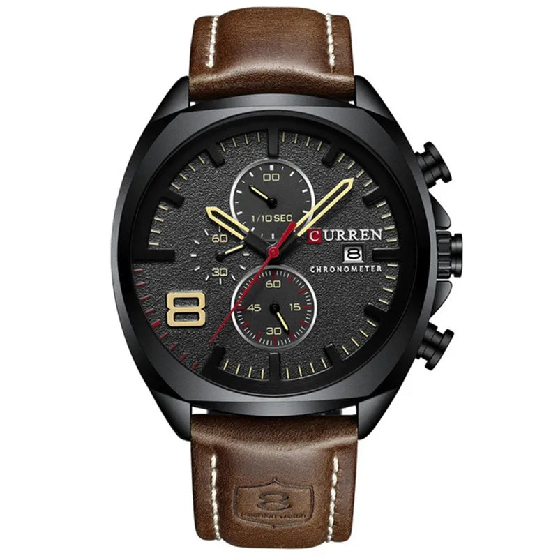 Quality & Durable Curren Leather StrapmMen's Watch