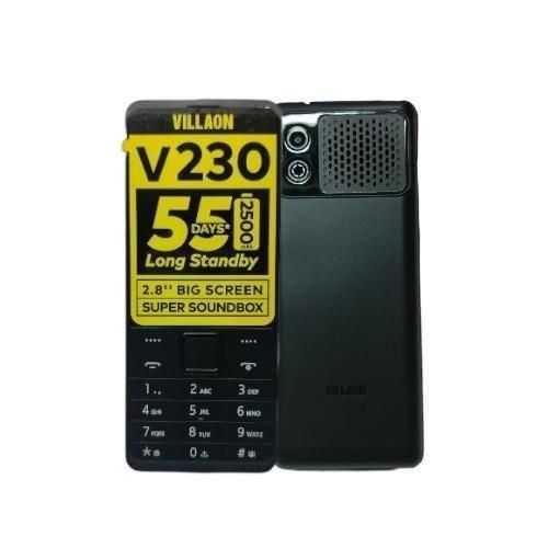 VILLAON V230 Feature Phone – 2500mAh Battery, 2.8-Inch Big Screen, Dual SIM-Black