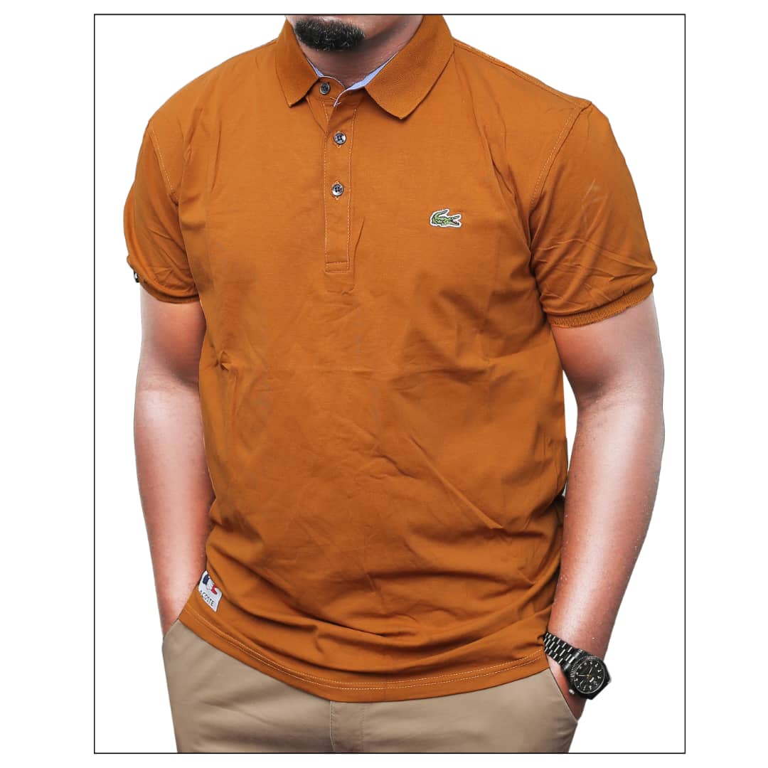 Men's Cotton Tshirt-Brown