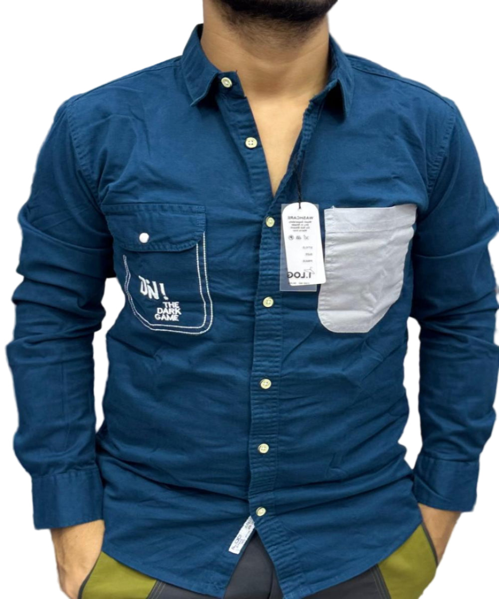 Denim Longsleeved Shirt-Black