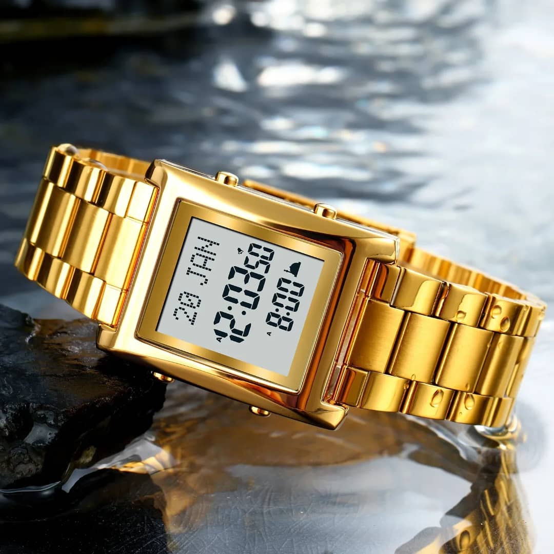 Unisex Digital Watch-Gold