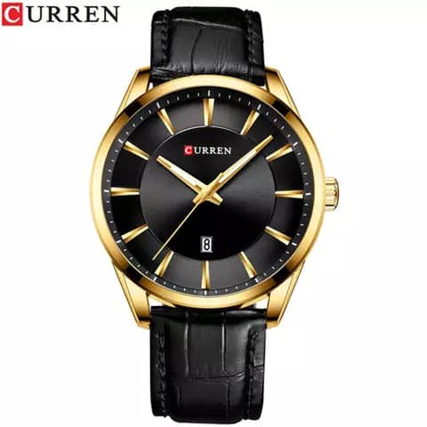 Cureen Wrist Watch-Black & Gold