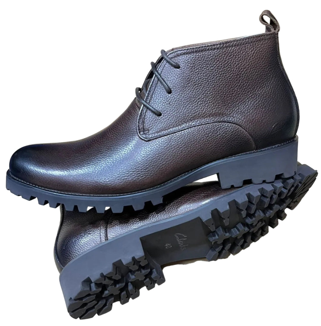 Leather Boot With Laces-Coffee Brown