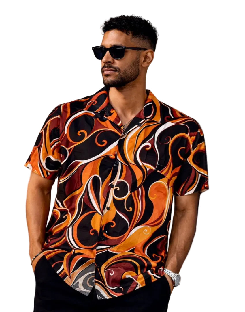 Casual Beach Linen Shirt-Multicolor