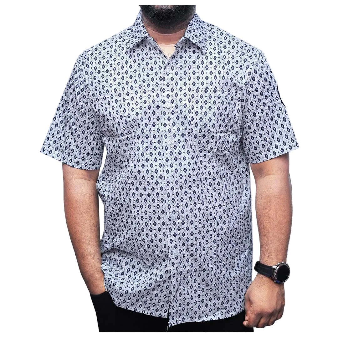 Luciano Geometric Cotton Shirt