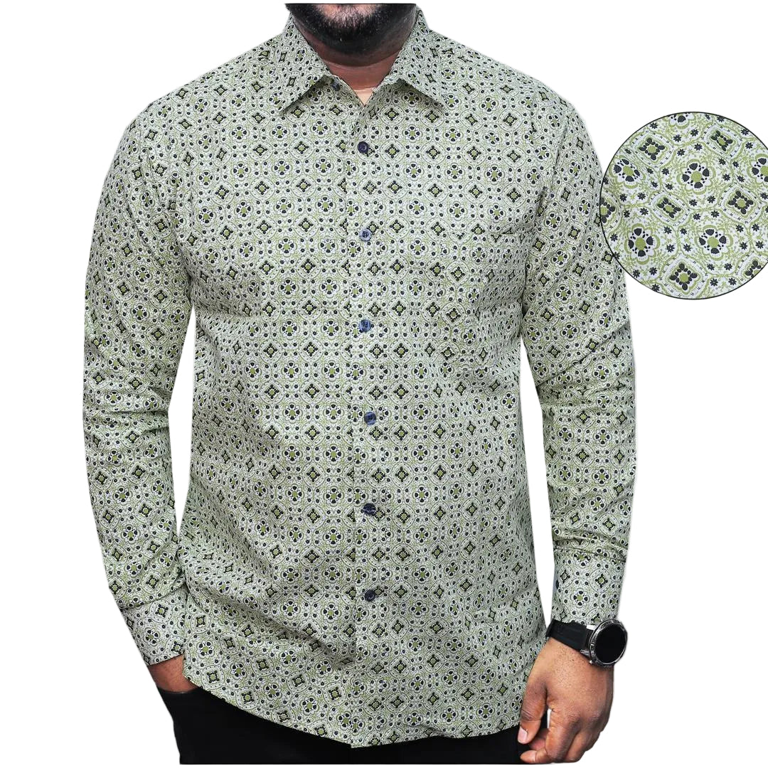 Luciano Longsleeve Pattern Cotton Shirt