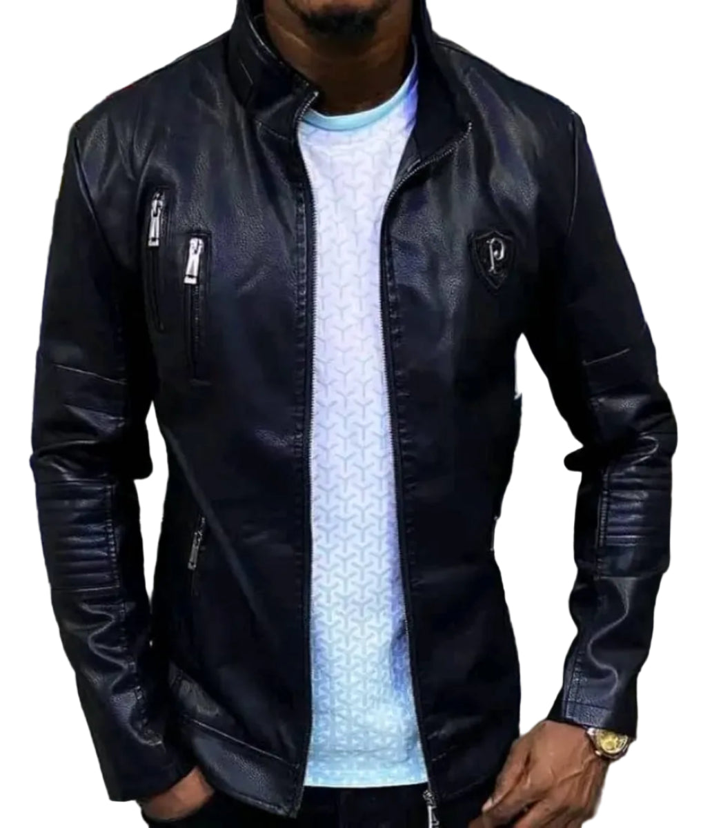 Designer Leather Jacket - Black