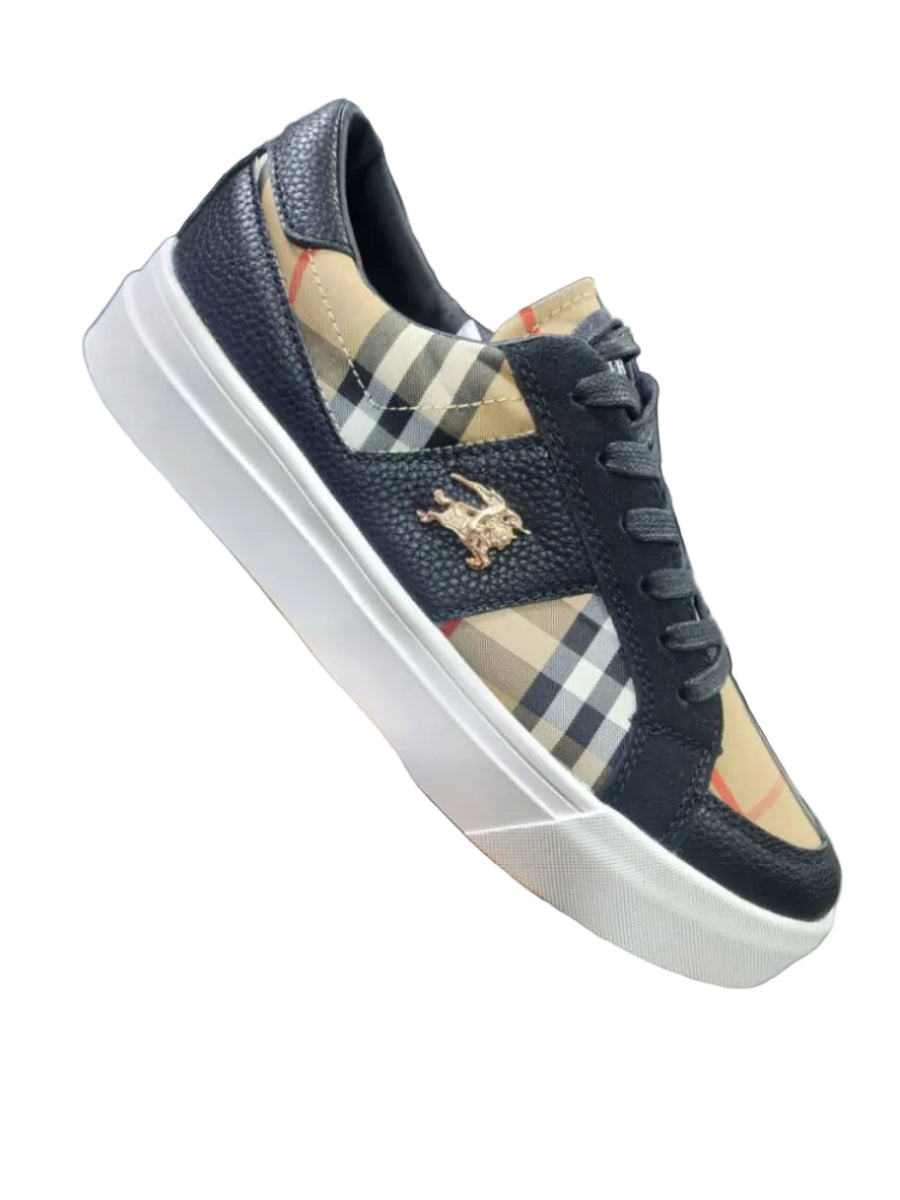 Unisex Quality Navy Checked Sneaker