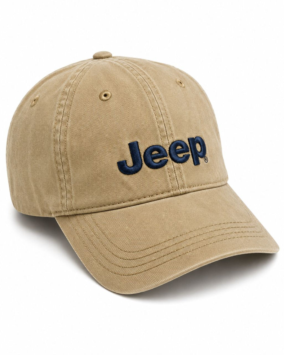 Durable And Quality Jeep Denim Cap-Beige