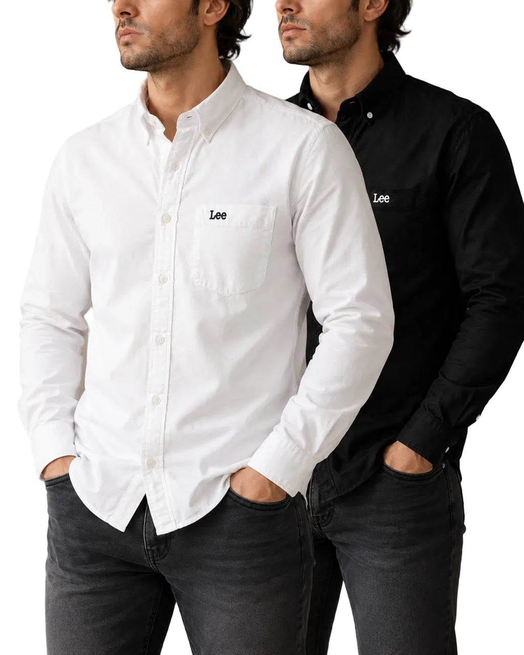Lee Cotton Denim Shirts - White & Black