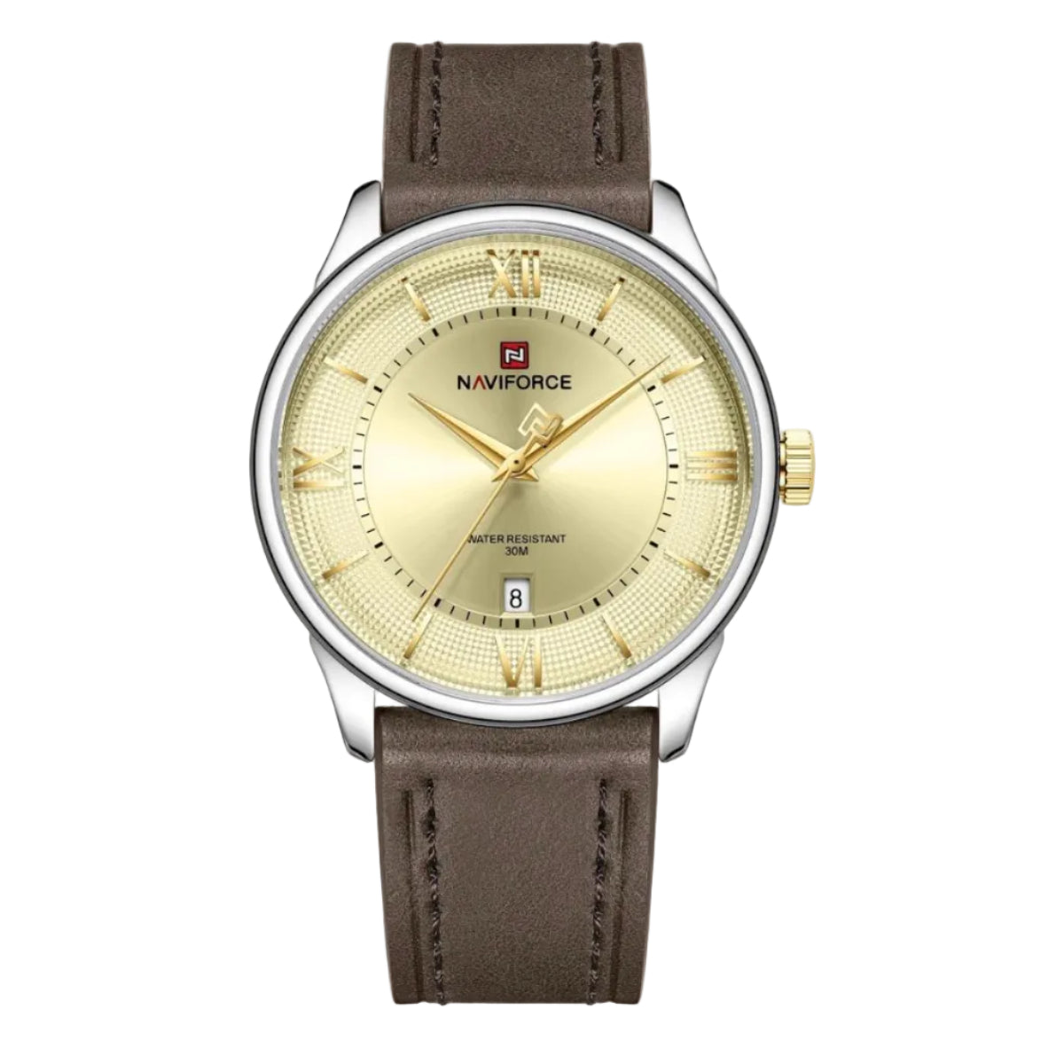Leather Strap Naviforce Watch - Brown