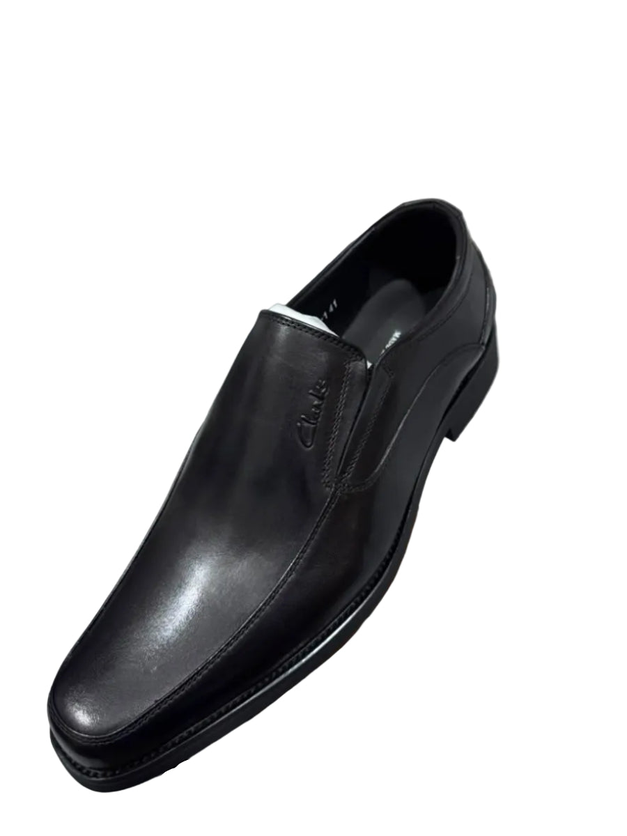 Clarks Leather Slipon Gentle Shoes - Black