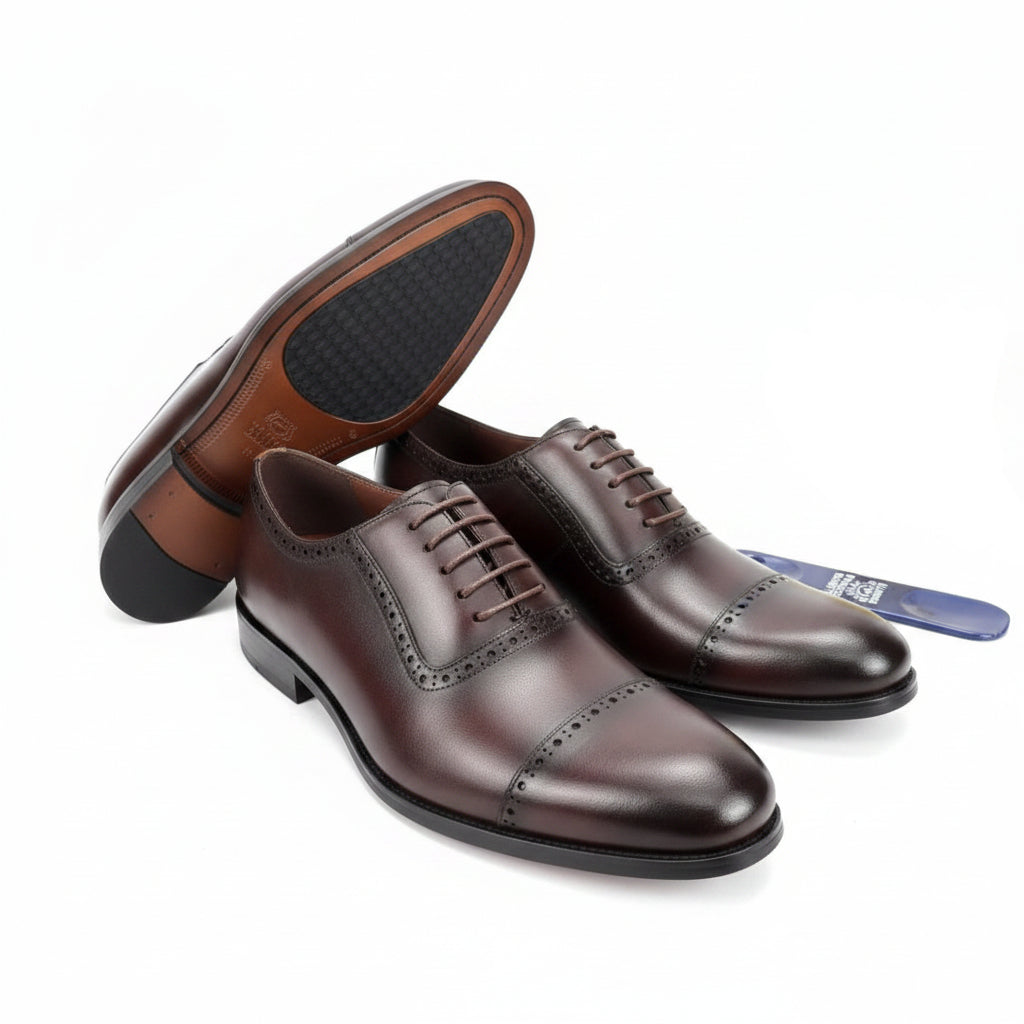 Leather Laceup gentle shoes - Brown