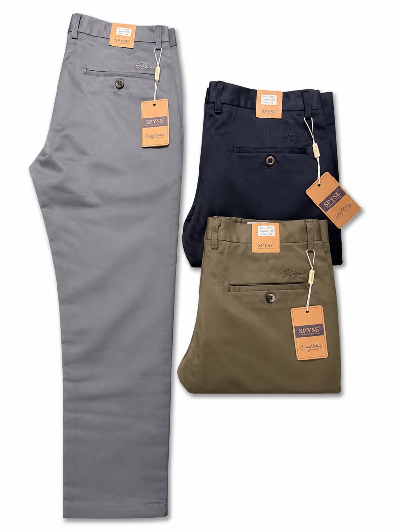 3 Pieces Of Khaki Trousers - Grey, Navyblue & Olive armygreen