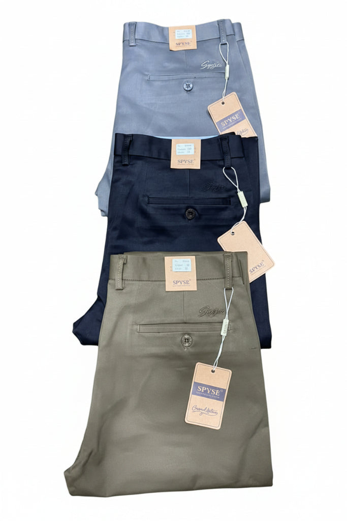 Comfotable 3 Pieces Khaki Trouser Grey, Black & Cream